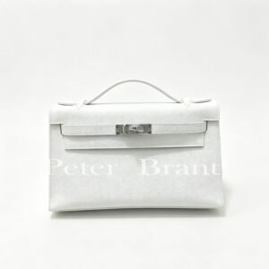 Authentic Hermes Kelly To Go White Epsom Leather with Palladium Hardware