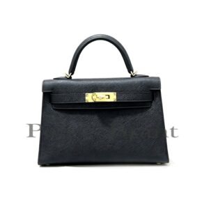 Hermès Mini Kelly II Black Epsom Leather Gold Hardware Crossbody Bag 