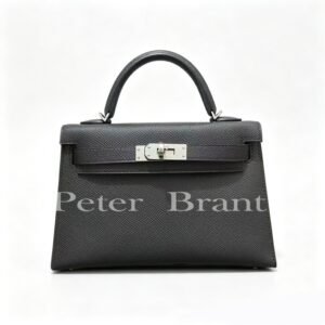 Hermès Mini Kelly 20 Sellier Bag - Black Epsom Leather, Silver Palladium Hardware