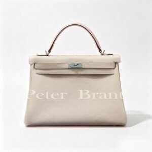 Hermès Kelly 28 Togo Leather Handbag in Rose Pale with Palladium Hardware