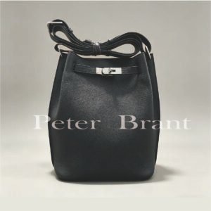 Hermès So Kelly 22 Black Togo Silver HW