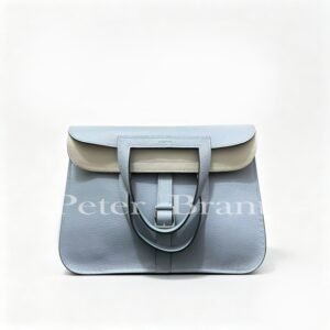 Light Blue Togo Hermès Light Blue Togo Leather Shoulder Bag with Palladium Buckle