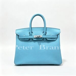  Hermès Birkin 25 Bleu du Nord Swift Leather Palladium Hardware 