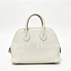 Hermès Mini Bolide White Leather Gold Hardware Handbag