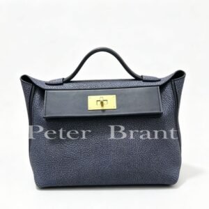 Hermès 24/24 Bag Black Leather Gold Hardware Handbag