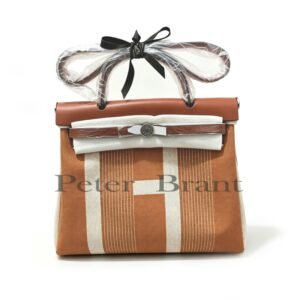  Hermès Herbag 31 Gold Vache Hunter & Toile H Canvas Palladium Hardware Backpack 