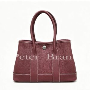 Hermès Garden Party 19 Handbag - Burgundy Full-Grain Leather