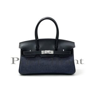 Hermès Birkin 35 Cargo Black Swift & Denim Silver Hardware Limited Edition Tote