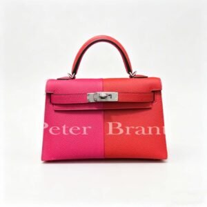 Hermès Mini Kelly 20, Two-Tone Epsom Leather, Top Handle Handbag, Luxury Accessory