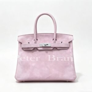 Hermès Birkin 25 Bag - Mauve Pale Suede Leather, Silver Palladium Hardware, Top Handle