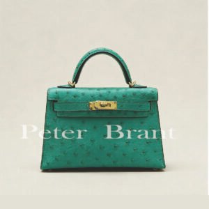 Hermès Mini Kelly Ostrich Leather Handbag - Vibrant Luxury