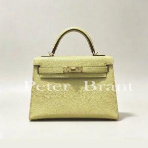 Hermès Mini Kelly 20 Jaune Poussin Chevre Gold HW