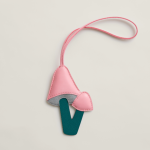 Leather mushroom pendant